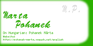 marta pohanek business card