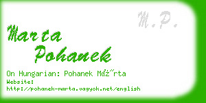 marta pohanek business card